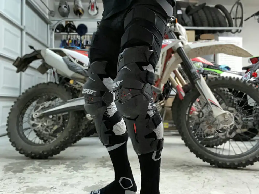 Black/Medium Leatt X-Frame Left Adult Off-Road Motorcycle Knee Brace 