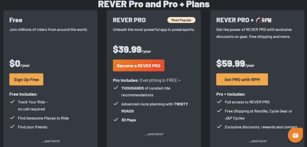 Pricing of RIVER premium GPS app